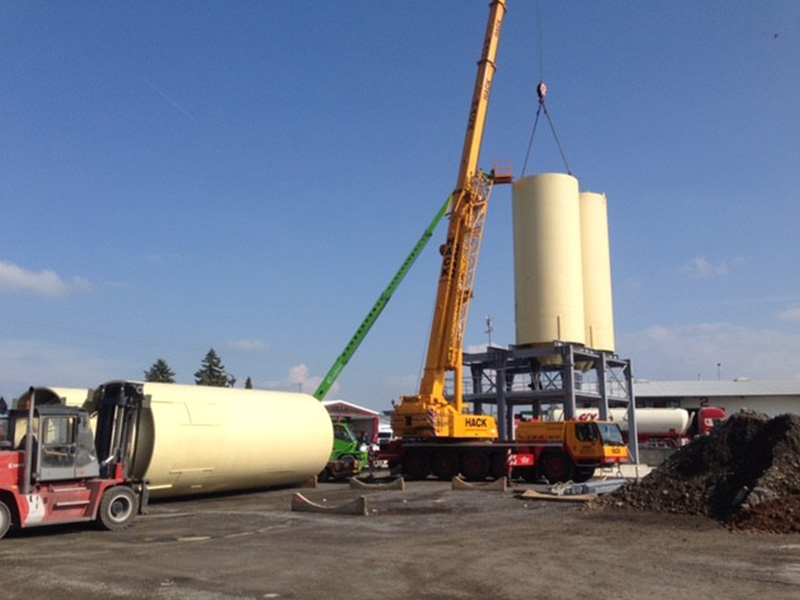 2014 Bau Hochsilolager Kran Gabelstapler