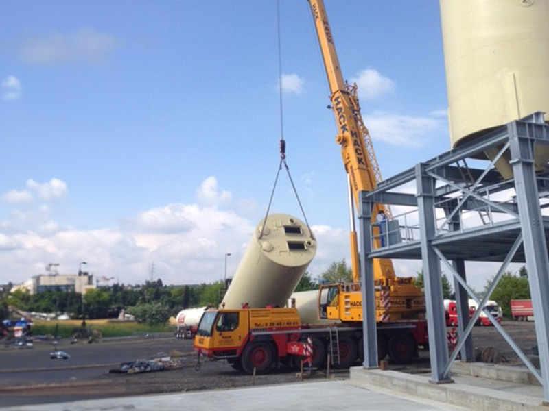 2014 Bau Standsilos Hochsilolager Kran